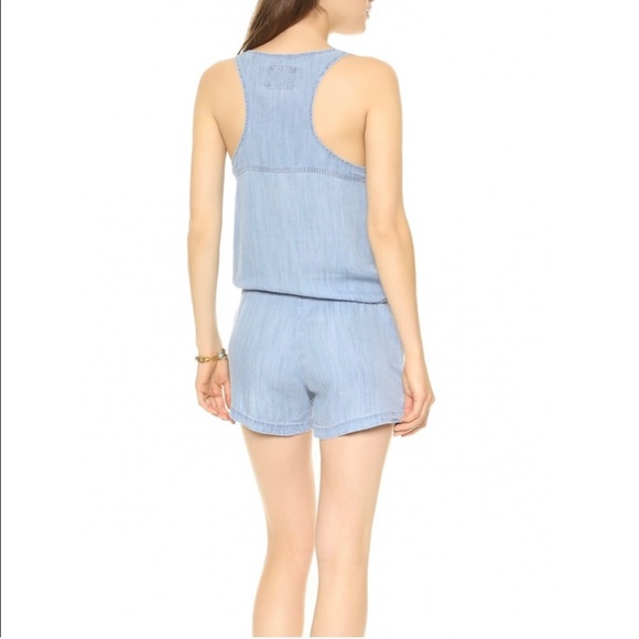 Rails Lily Chambray Denim Romper Small - Picture 3 of 7